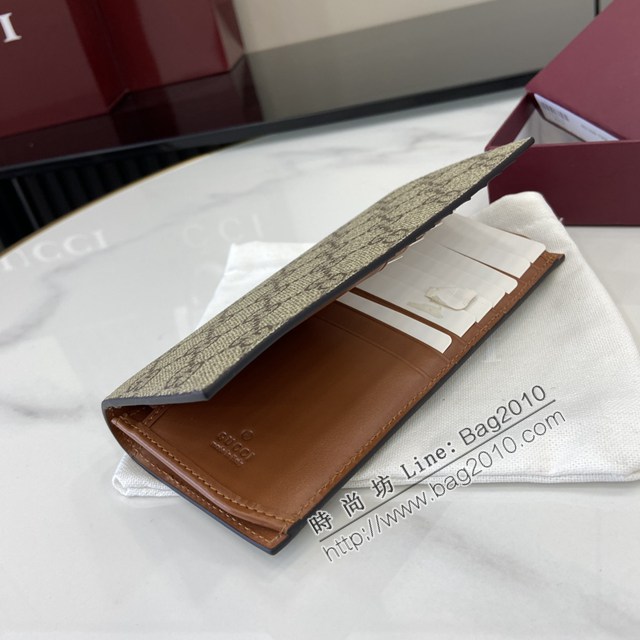 Gucci專櫃古馳最新款Emblem系列經典圖案錢包男士長錢夾 jh2700型號：821213
